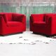 Post-modern red chaise longue by Metropolitan of San Francisco