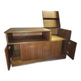 Meuble vinyles et enceintes 1960 scandinave teck
