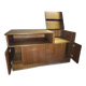 Meuble vinyles et enceintes 1960 scandinave teck