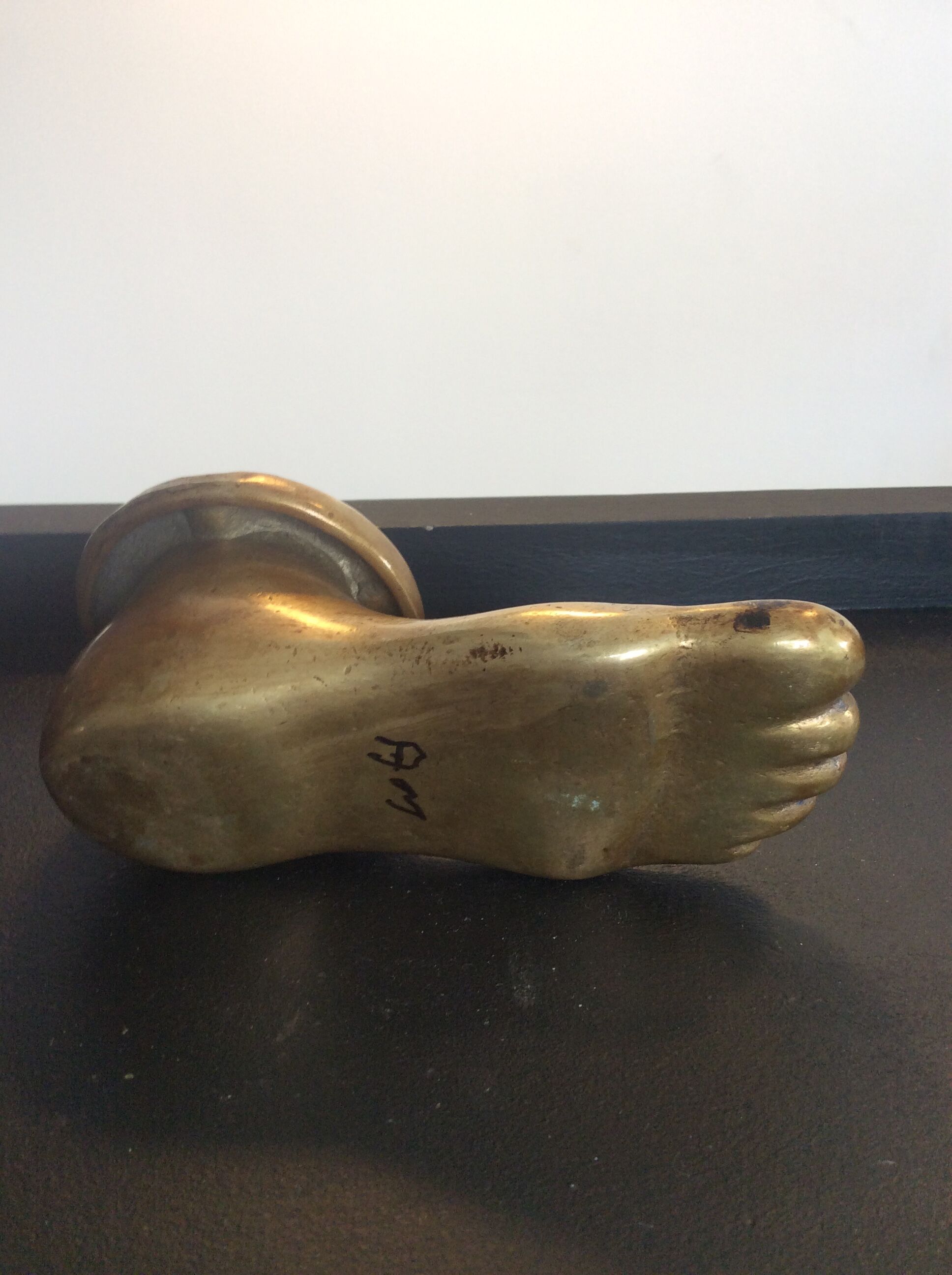 Vintage ashtray bronze foot 70s