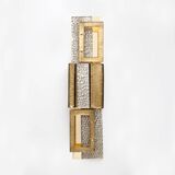 Modern Geometric Murano Glass and Brass Wall Lamp