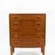 Scandinavian curved teak commode, Kai Kristiansen, 1960