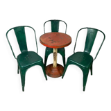 Set chairs and pedestal table Tolix