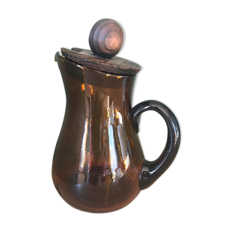 Amber glass pitcher