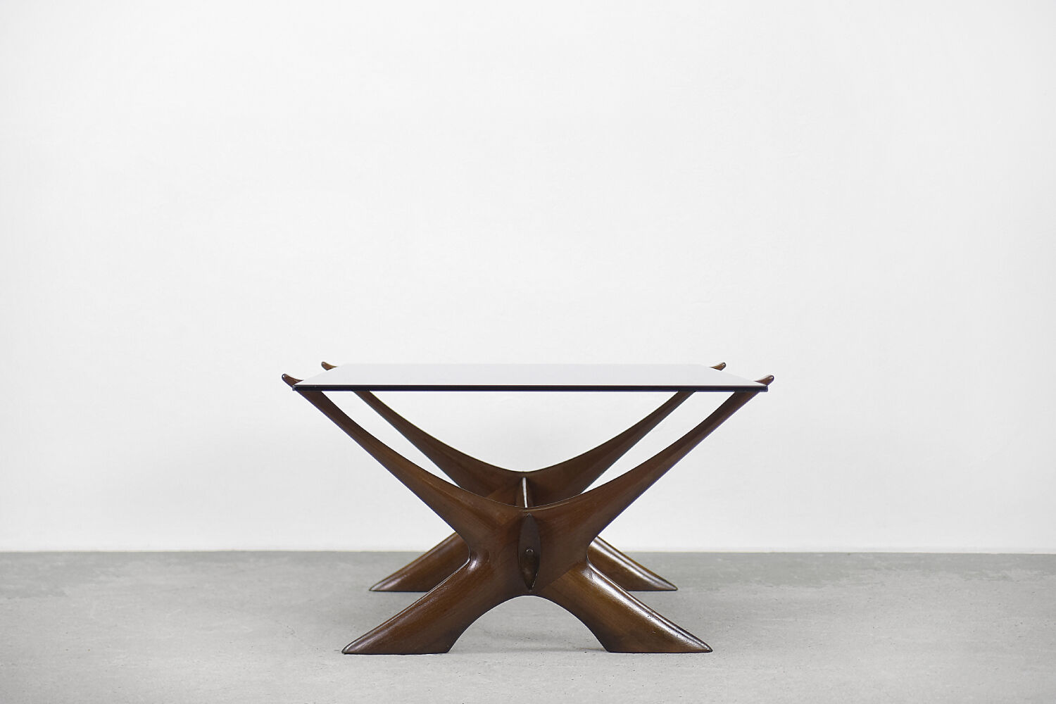 Mid-Century Modern Scandinavian Walnut Condor Coffee Table from  Örebro Glass, 1960s