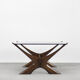 Table basse scandinave en noyer Condoren verre Örebro, années 1960