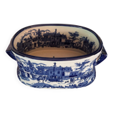 English earthenware planter, blue monochrome, 20th century