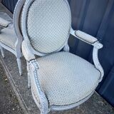 Pair of Louis XVI style armchairs