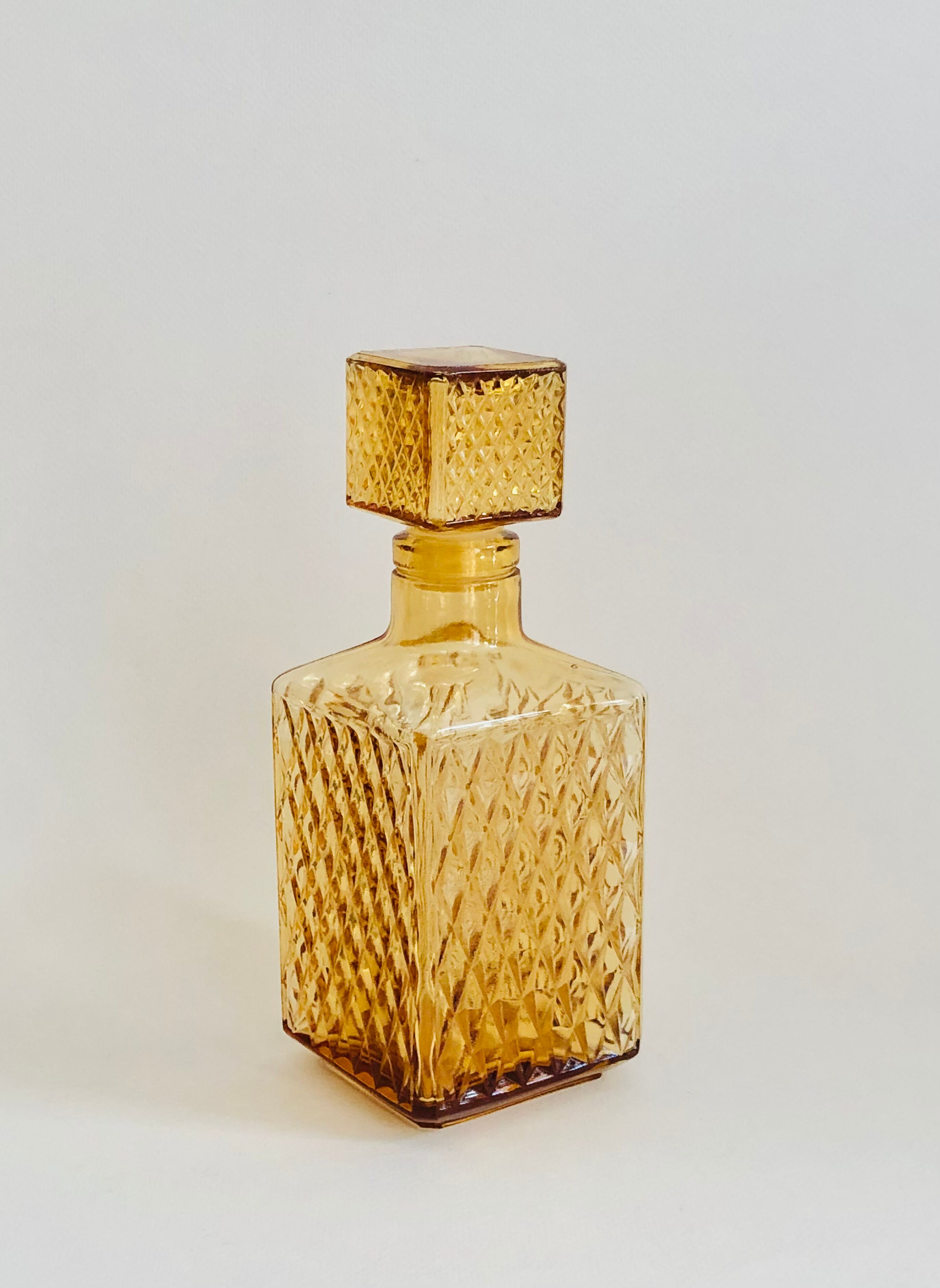 Vintage smoked glass whiskey decanter