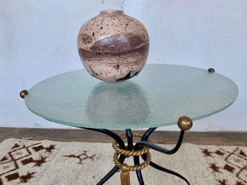 Coffee table art deco iron forge workshop rene prou