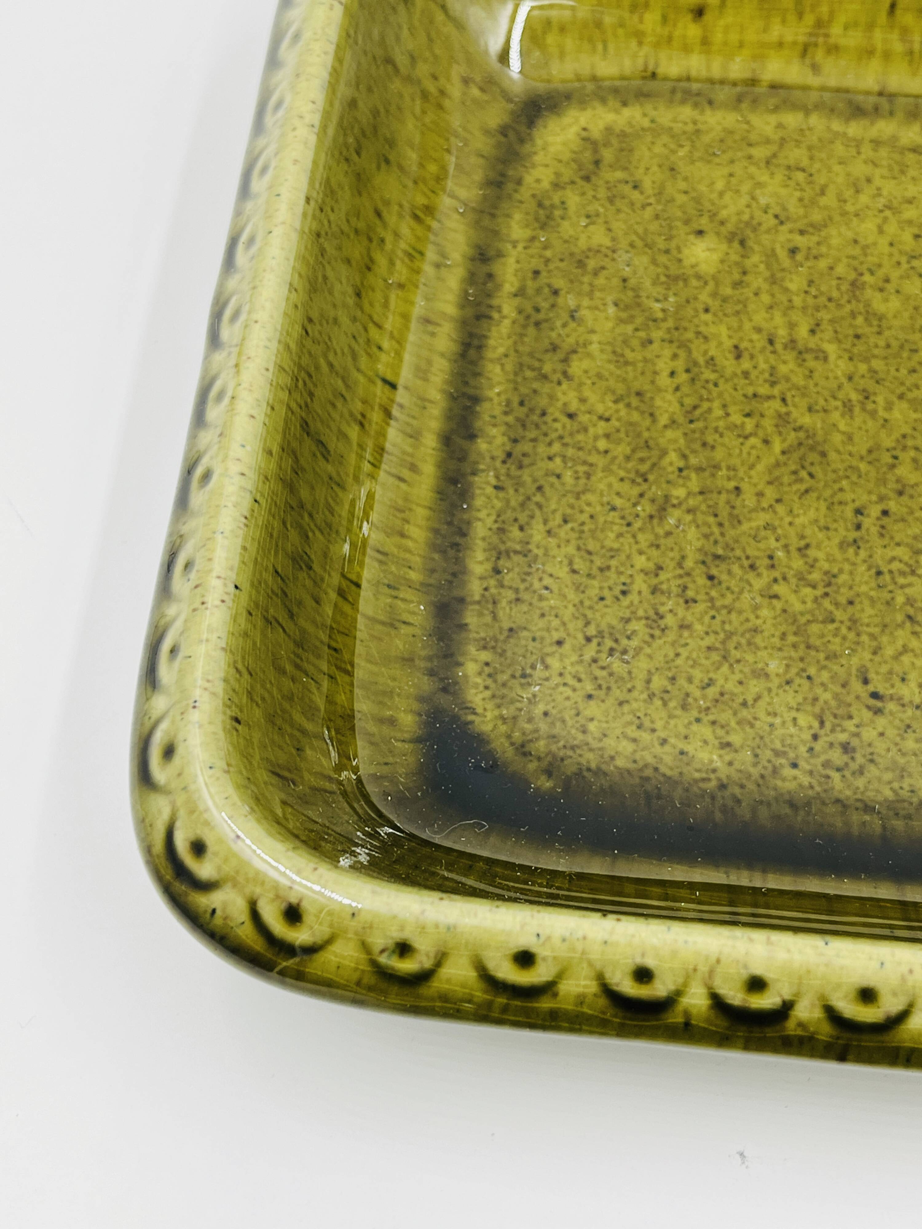 Lot 2 plats carrés en grès Deco Hälsingborg K.J. Svensson
