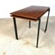 Minimalist walnut & steel stacking side tables, 1960s, Set of 2