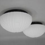 Pair of Mid-Century Flush Mounts, 1990s