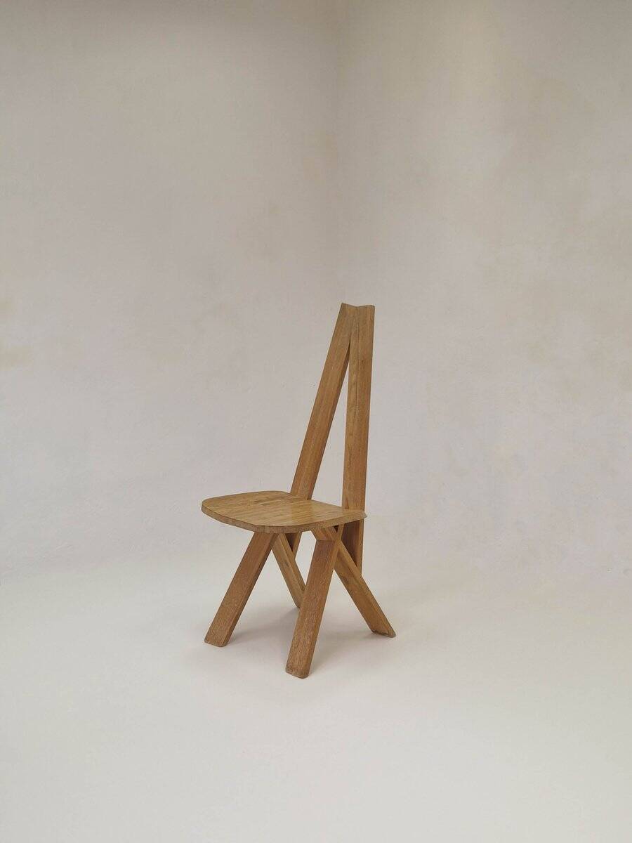 Model S45 Chlacc wood chair by Pierre Chapo, 1979