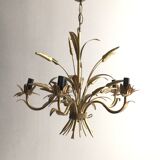 Golden wheat spike chandelier