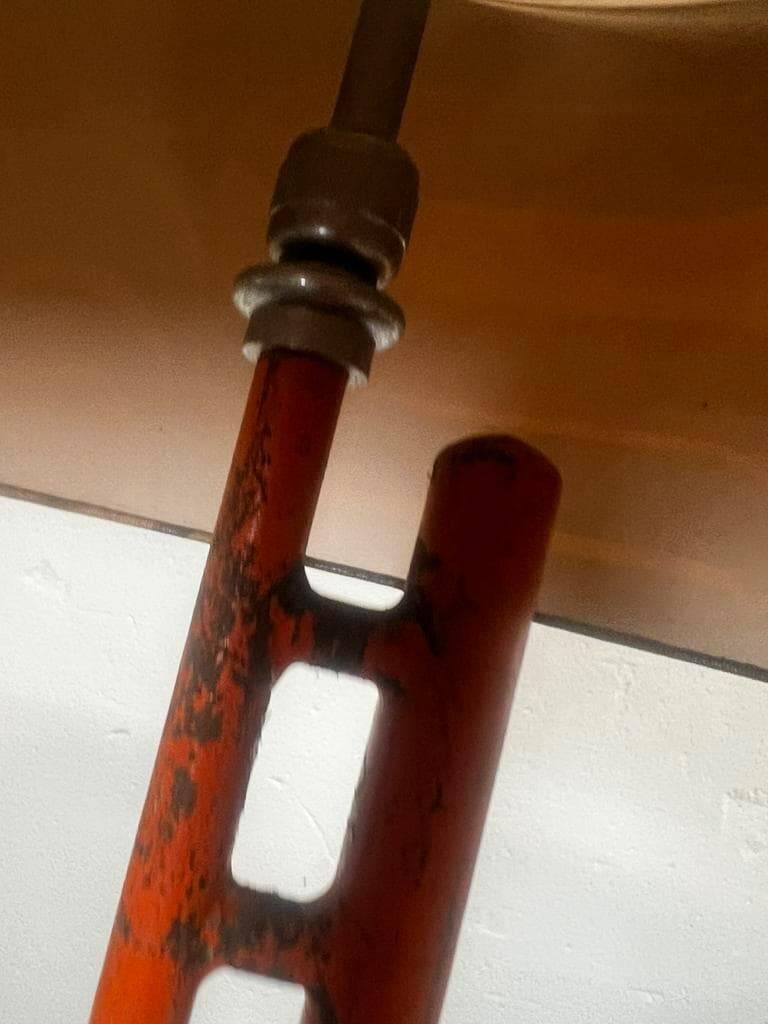 Vintage 70s floor lamp with orange trumpet base