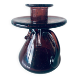 Bougeoir en verre soufflé bullé