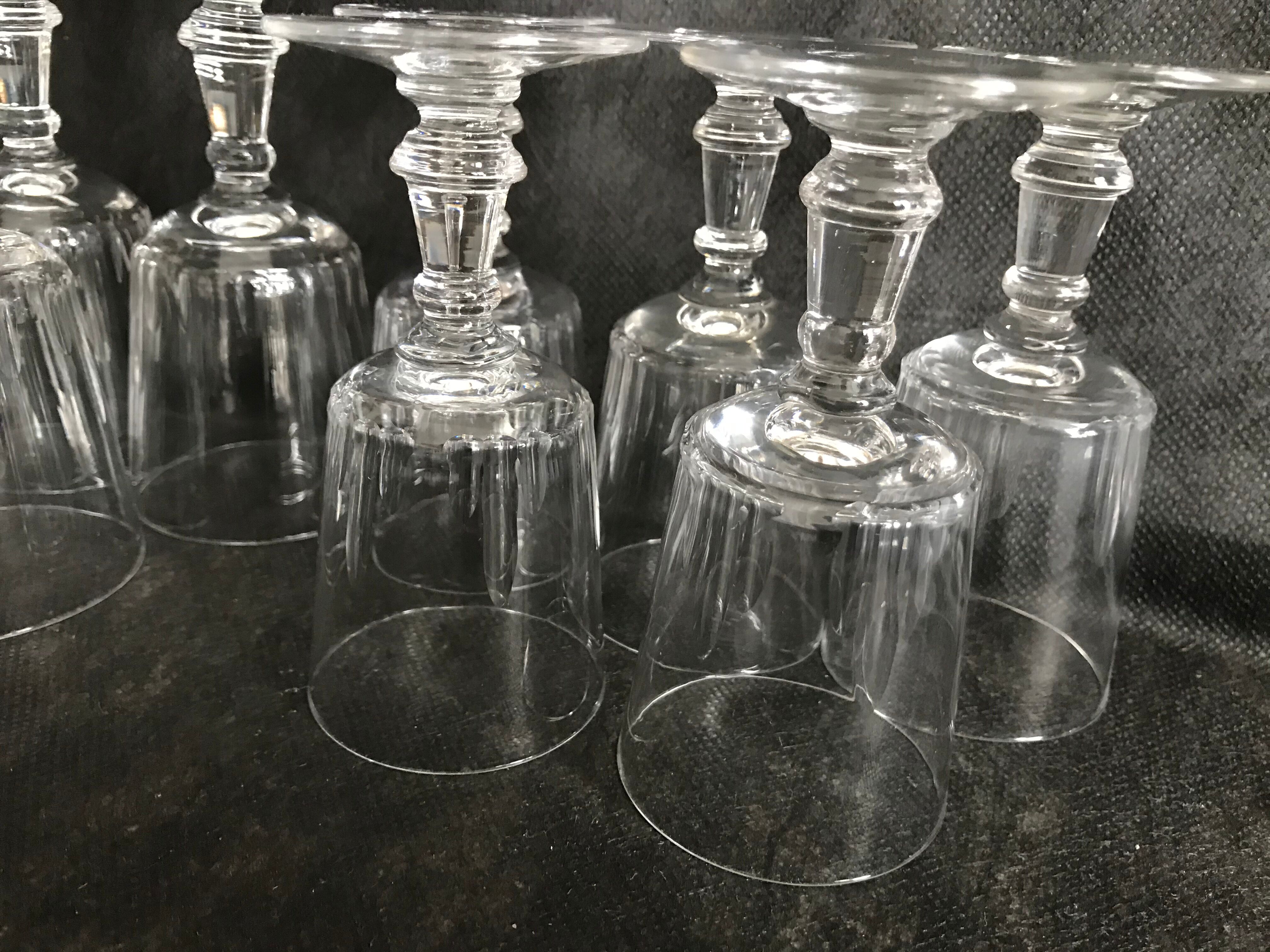 11 glasses and 1 wine carafe