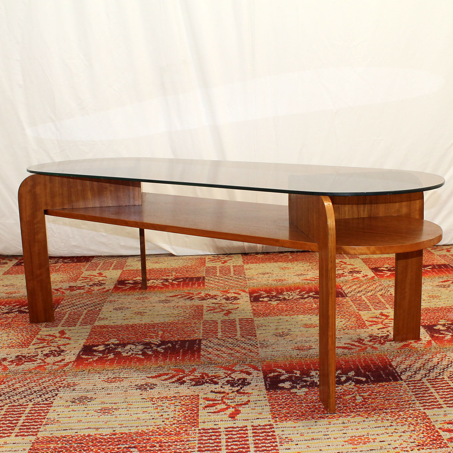 Vintage glass coffee table from czechoslovakia, 1980s