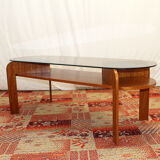 Vintage glass coffee table from czechoslovakia, 1980s