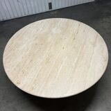 Round travertine dining table, Italy