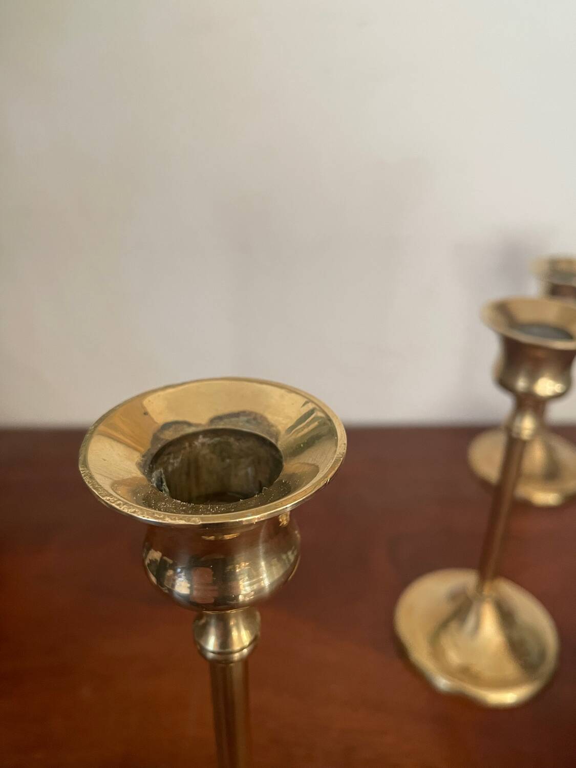 Bougeoirs scandinaves en laiton vintage