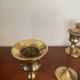 Bougeoirs scandinaves en laiton vintage