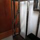 Exceptional and imposing hall wardrobe in hammered wrought iron.