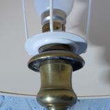 Old brass candle holder XIXth electrification vintage lampshade