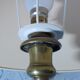 Old brass candle holder XIXth electrification vintage lampshade