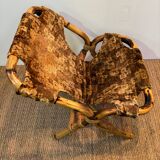Set of three bamboo armchairs 1960