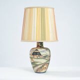 Handpainted porcelain Art Nouveau table lamp by Großherzoglichen Keramik-Manufaktur Darmstadt, 1930