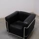 LC2 armchair in black leather – Design Le Corbusier, Pierre Jeanneret & Charlotte Perriand, 60s
