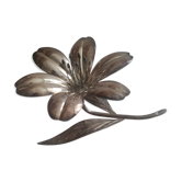 Cendrier fleur métal argenté vintage
