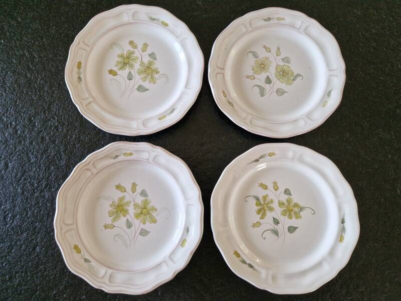 Henriot Quimper - Set of 4 glazed terracotta dessert plates