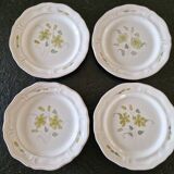 Henriot Quimper - Set of 4 glazed terracotta dessert plates