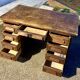 Antique American-style vintage desk with pedestal