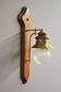 Vintage wall lamp in Murano glass, wood and brass, 1970