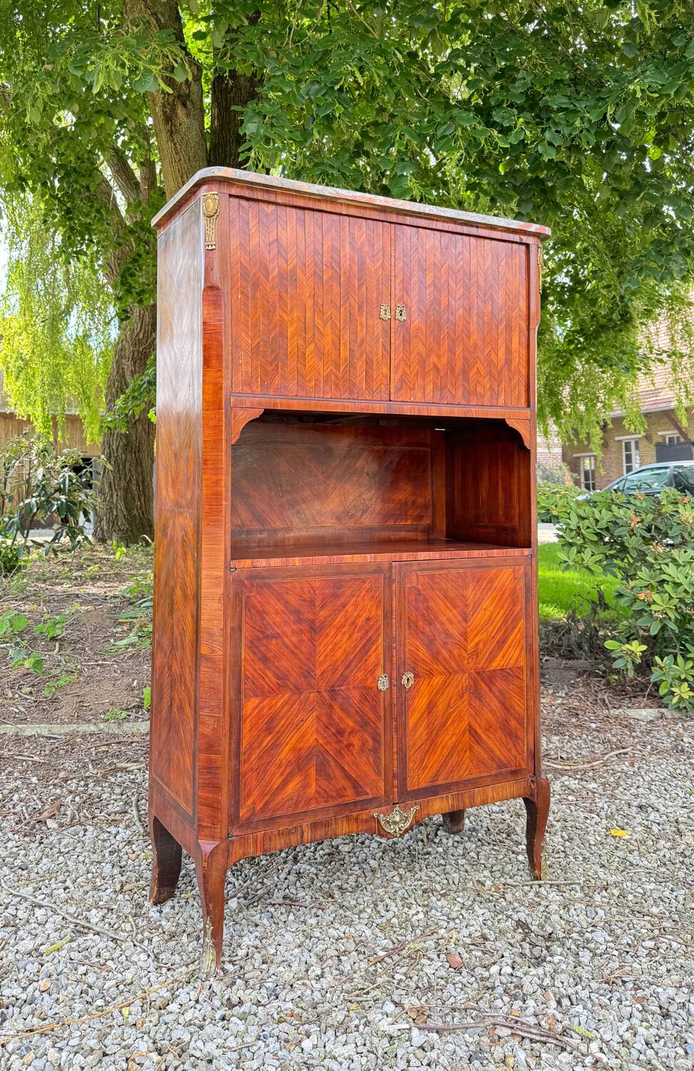 19th Century Transition Style Marquetry Storage Unit