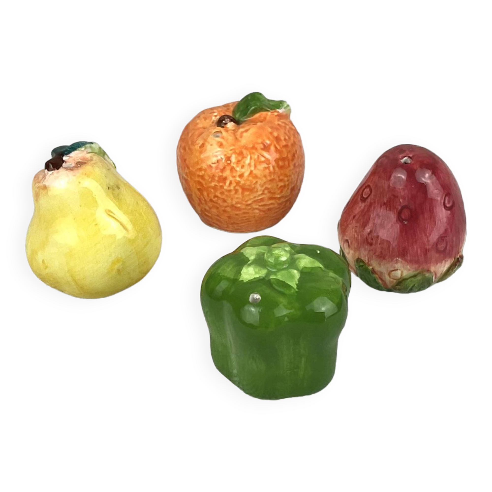 Miniature fruit salt and pepper shakers