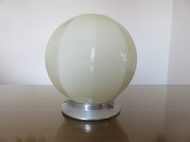 Art deco ceiling light, cream glass 30 40s