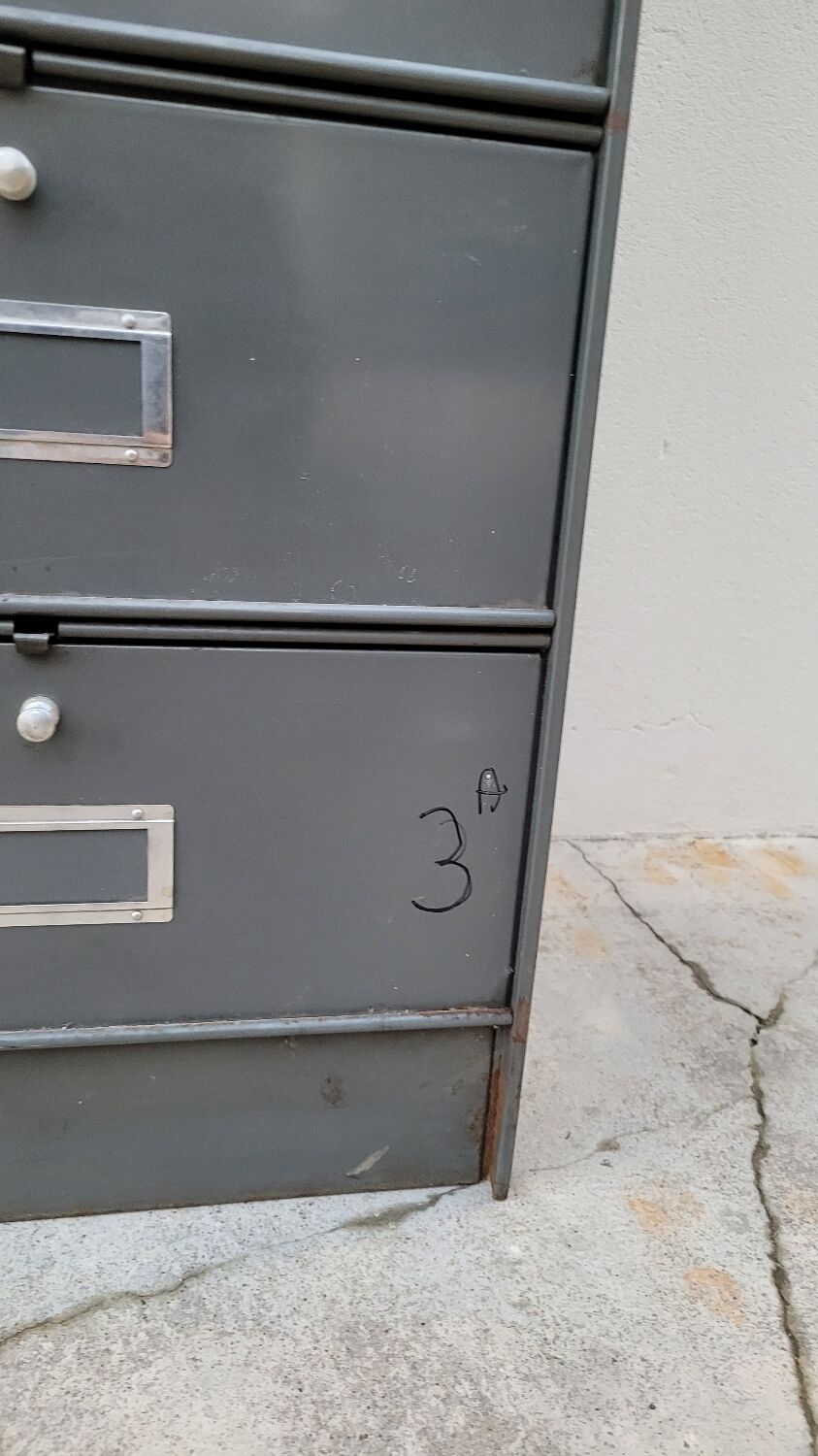 Metal locker cabinet Ronéo 1950 industrial