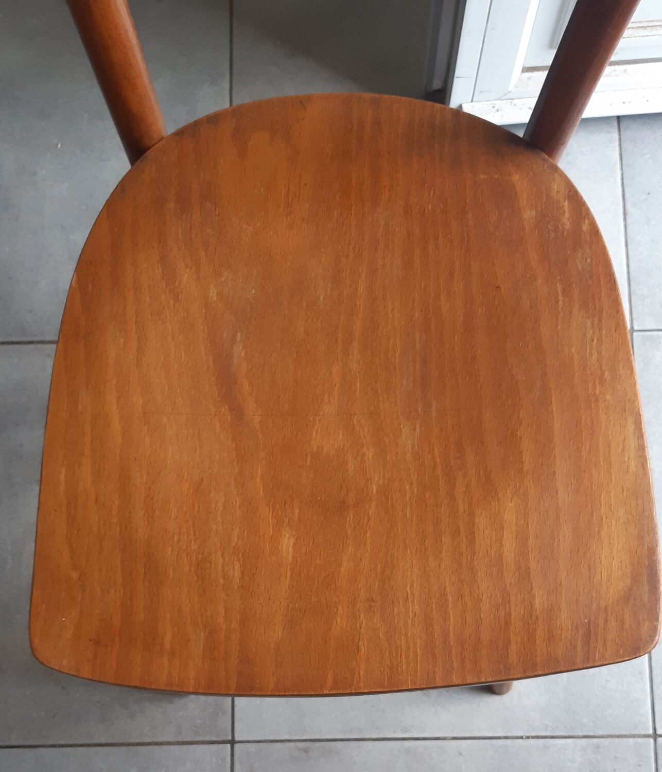 Set of 3 curved wood bistro chairs
