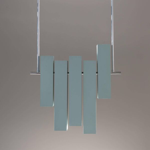 Lustre en métal laqué bleu , Lumi, ca. 1970