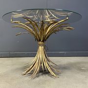 Vintage gilt metal sheaf of wheat coco chanel coffee table, 1960s