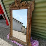 Large old louis XVI style mirror / golden stucco 73x97cm
