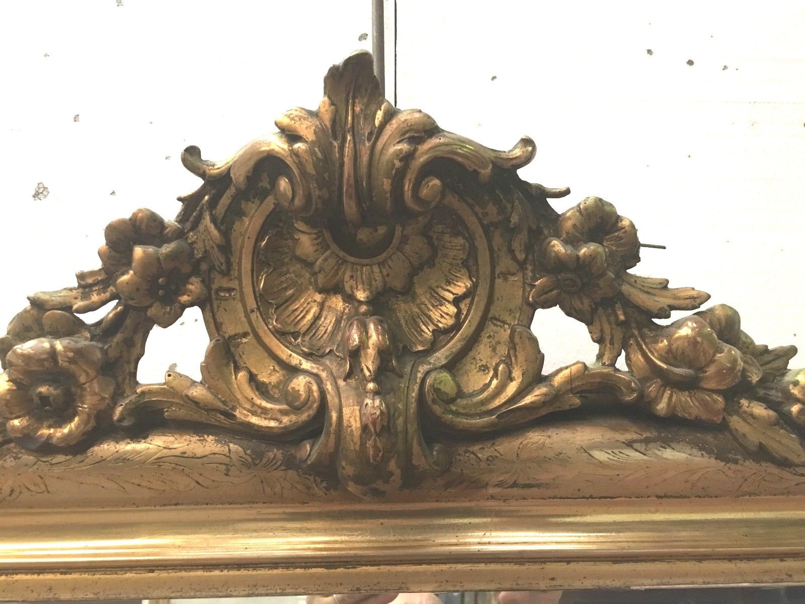 Louis XV style mirror in wood and stucco 154x87cm