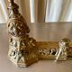 3 gilded bronze fireplace accessories 2 andirons and 1 fire bar