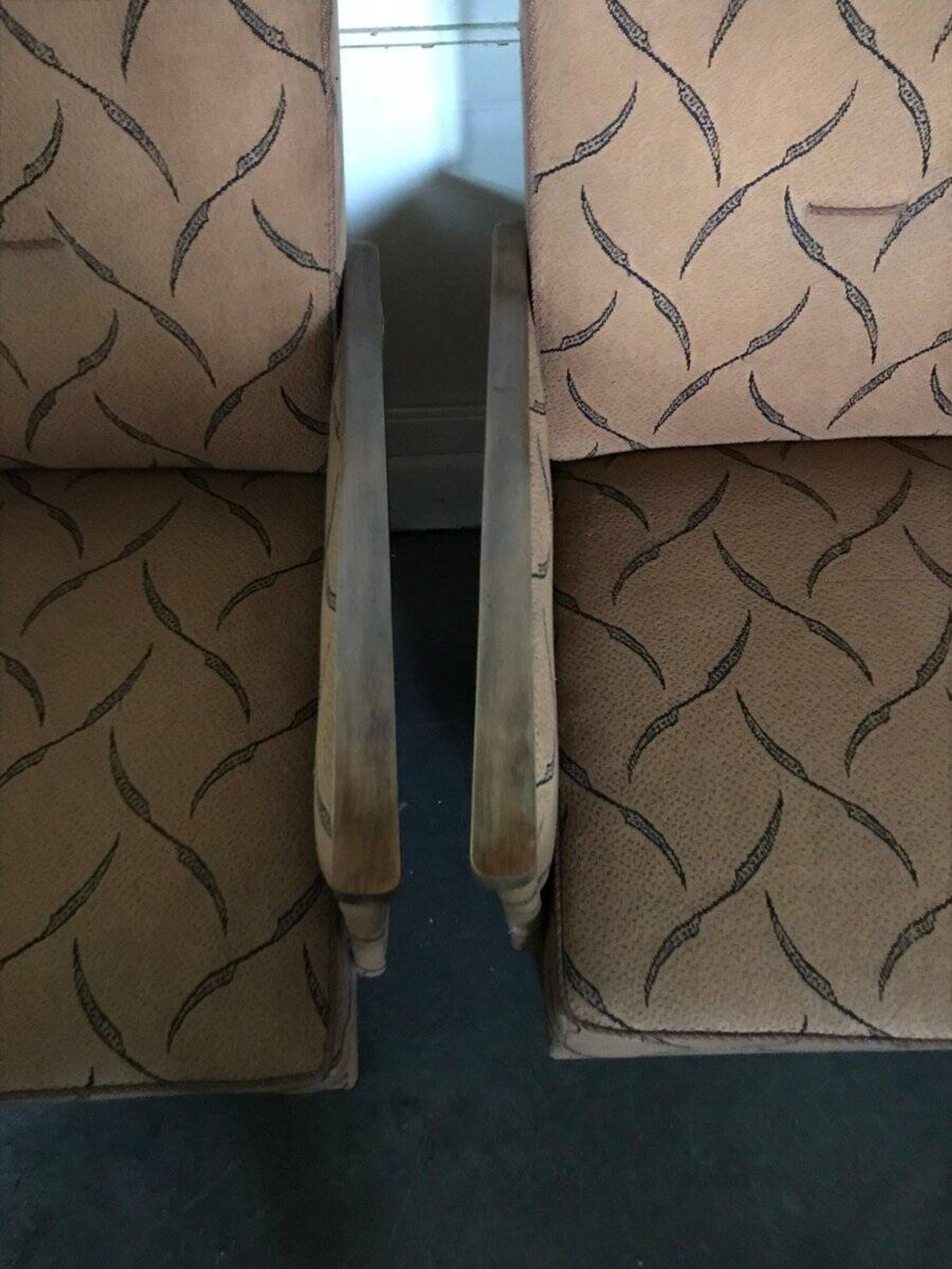 Set of 2 mid-century armchairs in walnut, brown colour - 1950s