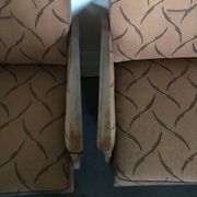 Set of 2 mid-century armchairs in walnut, brown colour - 1950s